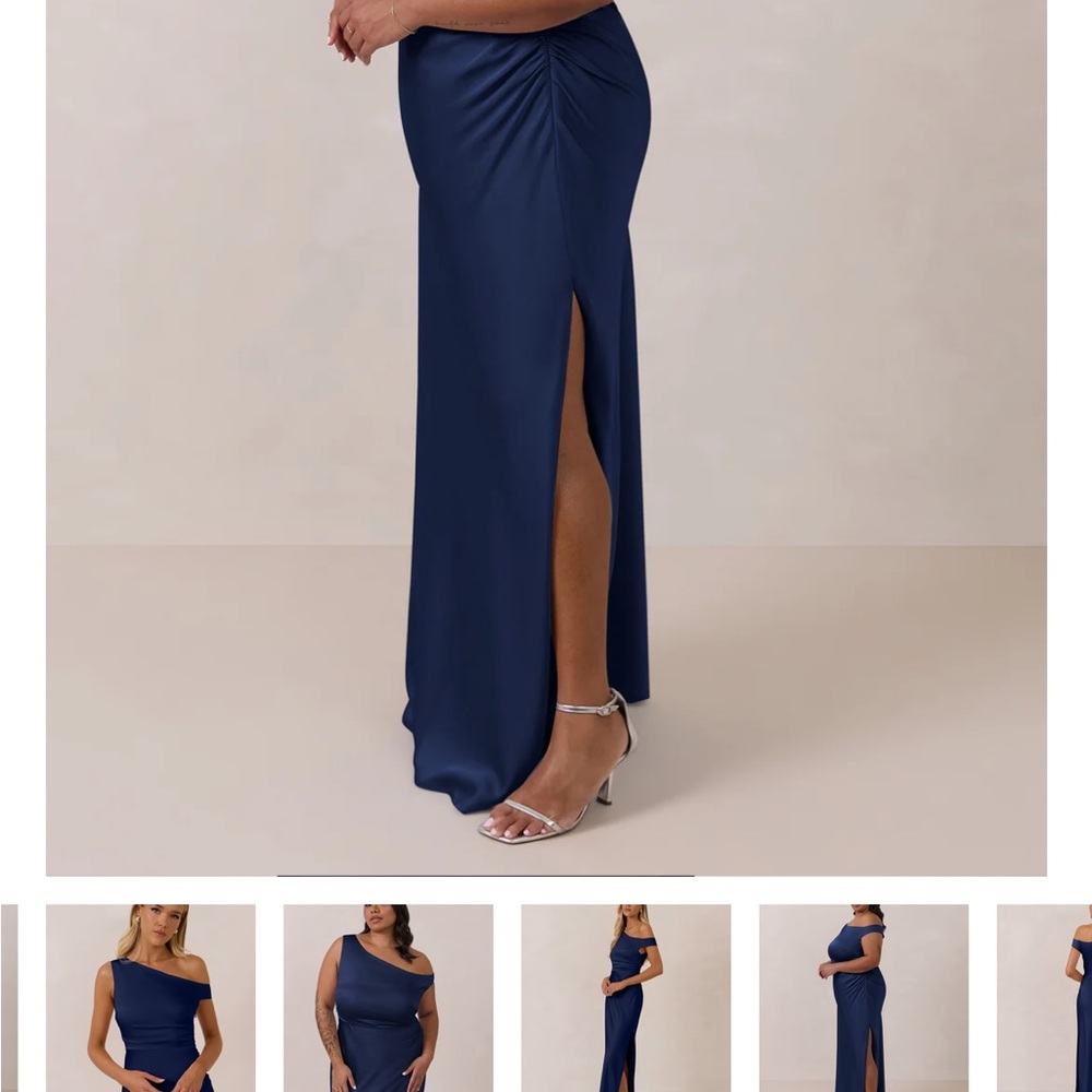 Park & Fifth Navy Satin Maxi Skirt - Picture 3 of 6